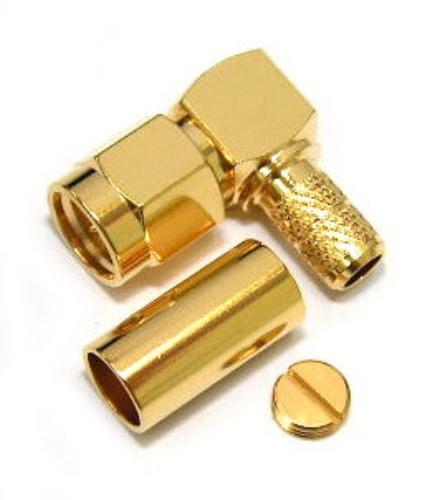 SMA Plug Crimp Right Angle RG58 Gold